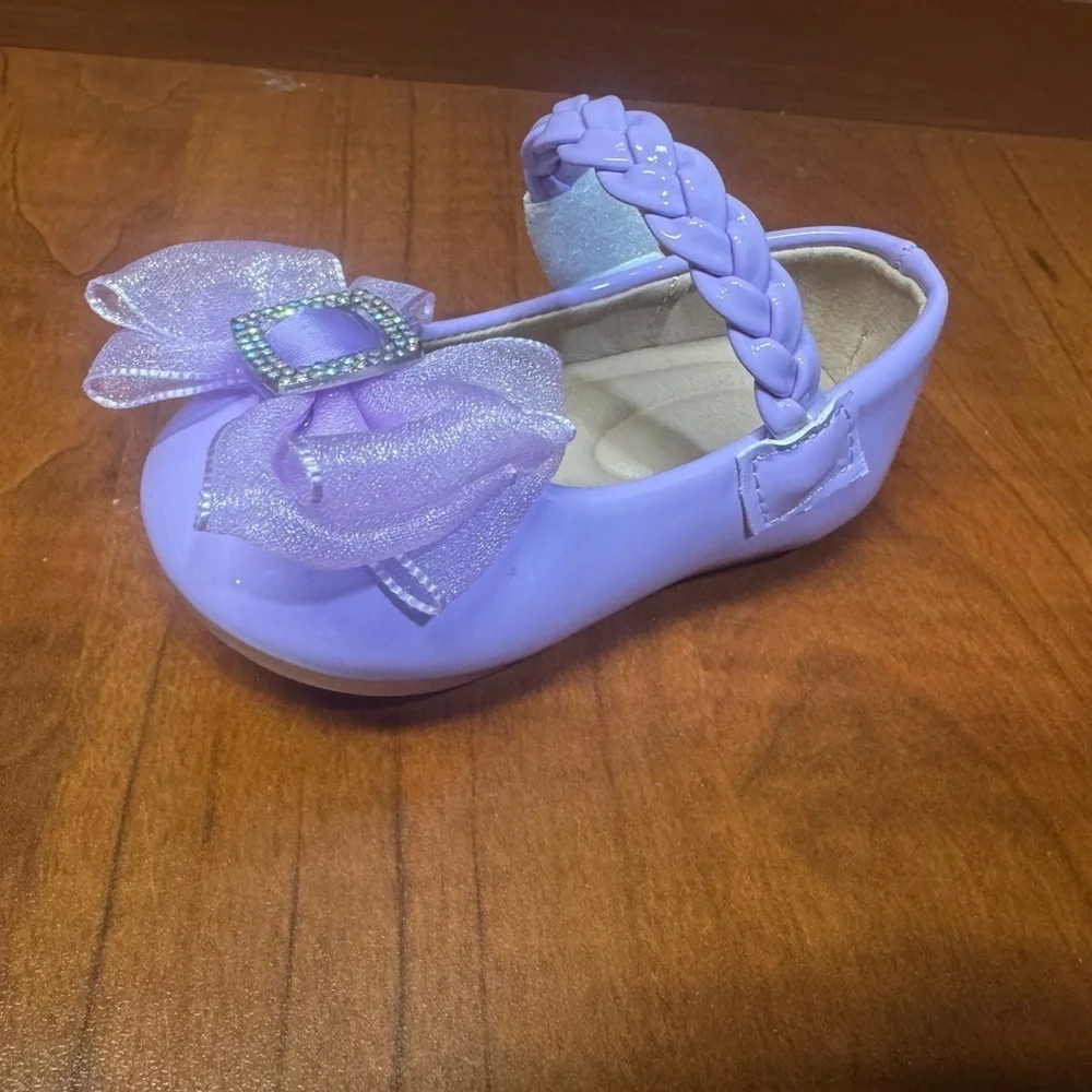 Purple Kids Shoes with Bow Detail